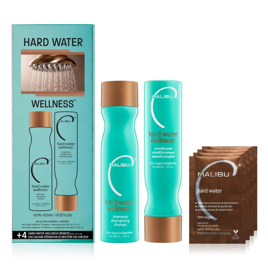Malibu C Hard Water Wellness Collection Shampoo 266 ml + Conditioner 266 ml + Säckchen 4 x 5 g