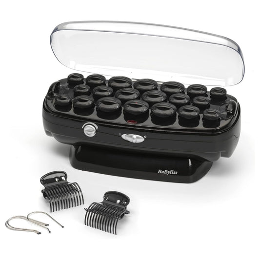 BaByliss Thermo Ceramic Rollers aufheizbare Lockenwickler mit Keramik-Beschichtung und Ionen-Technologie für Seidige langanhaltende Locken RS035E Schwarz