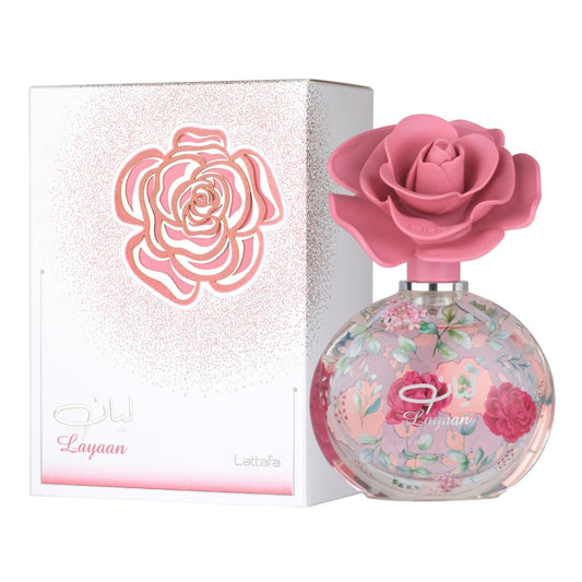 Lattafa Layaan - Fruity, Floral, Woody, Musky - Eau de Parfum Spray Long-Lasting Fragrance for Women, 2.53 Ounce / 75 ml