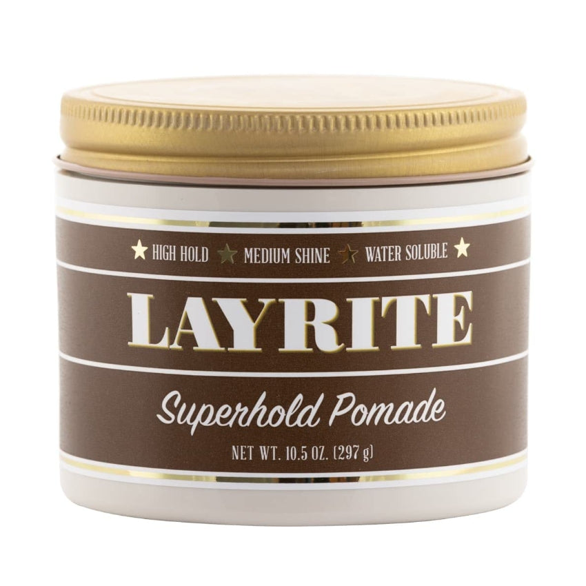 Layrite Superhold Pomade 297g | Starker Halt | Wasserlöslich | Mittlerer Glanz