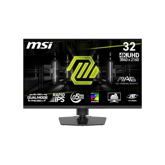 MSI, MAG 322URDF E16, 32-Zoll, 4K UHD, 3840x2160, Gaming-Monitor, Rapid IPS, 0,5ms, DisplayHDR 400, Eye Care, AI Vision, Dual-Mode, HDMI 2.1, DP 1.4a, Neigung/Höhe einstellbar, Schwarz
