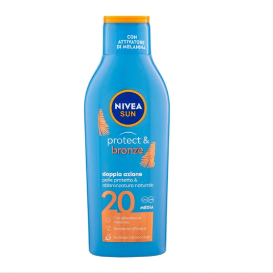 Nivea Sun Sonnenmilch Sonnenschutz 200ml feuchtigkeitsspendend Protect & Bronze LSF 20