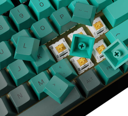 GLORIOUS Gaming 115x GPBT-Keycaps - Cherry-Profil, äußerst widerstandsfähiger PBT-Kunststoff, optisch EIN Blickfang, überragende Akustik, Originalschrift - Rain Forest Englische QWERTY-Belegung