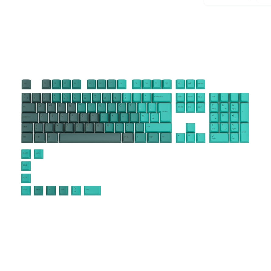 GLORIOUS Gaming 115x GPBT-Keycaps - Cherry-Profil, äußerst widerstandsfähiger PBT-Kunststoff, optisch EIN Blickfang, überragende Akustik, Originalschrift - Rain Forest Englische QWERTY-Belegung