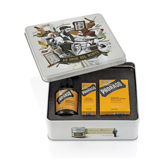 PRORASO Bartpflegeset, Wood & Spice, 3 teilig
