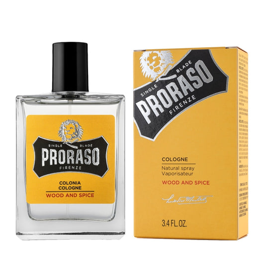 Proraso Cologne Wood and Spice, 100 ml, Eau de Cologne entwickelt für tiefgreifende Frische, Rasierwasser für Herren & After Shave, Made in Italy