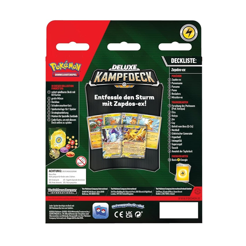 Pokémon-Sammelkartenspiel: Deluxe-Kampfdeck Zapdos-ex (sofort spielbares Deck mit 60 Karten & Zubehör)